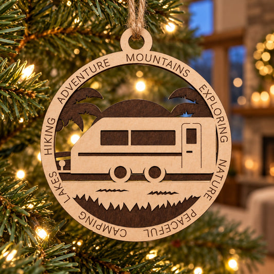 Pull Behind Beach #2 2-Layer Laser Cut Ornament