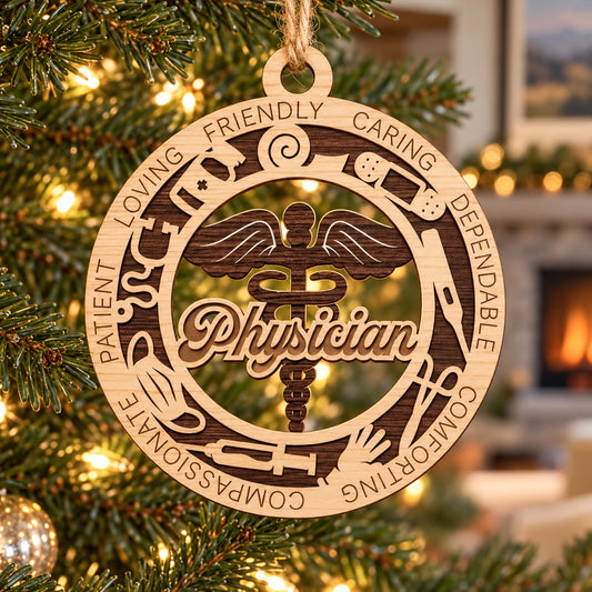 Physician #1 2-Layer Laser Cut Ornament