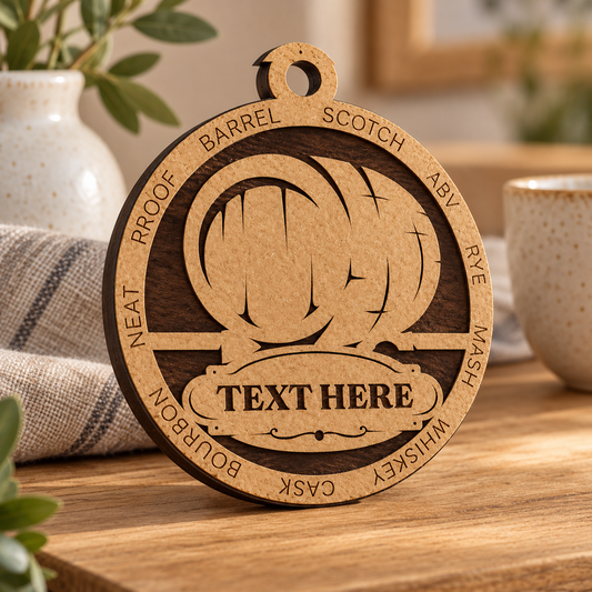 Whiskey #3 2-Layer Laser Cut Ornament