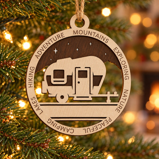 Camper Starry Night #1 2-Layer Laser Cut Ornament