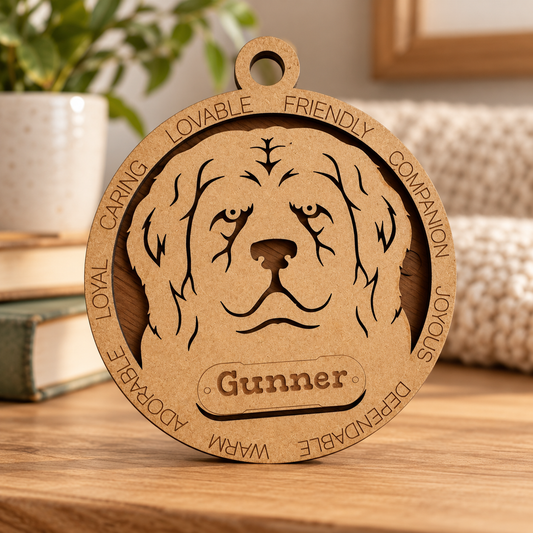 Newfoundland 2-Layer Laser Cut Ornament