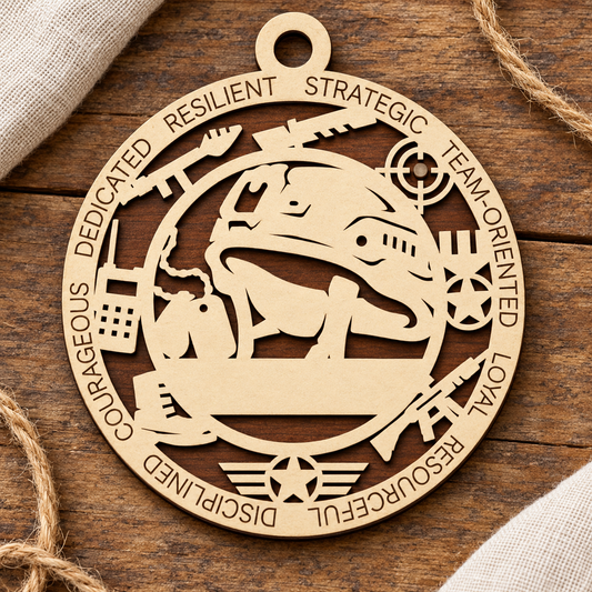Military #1 2-Layer Laser Cut Ornament