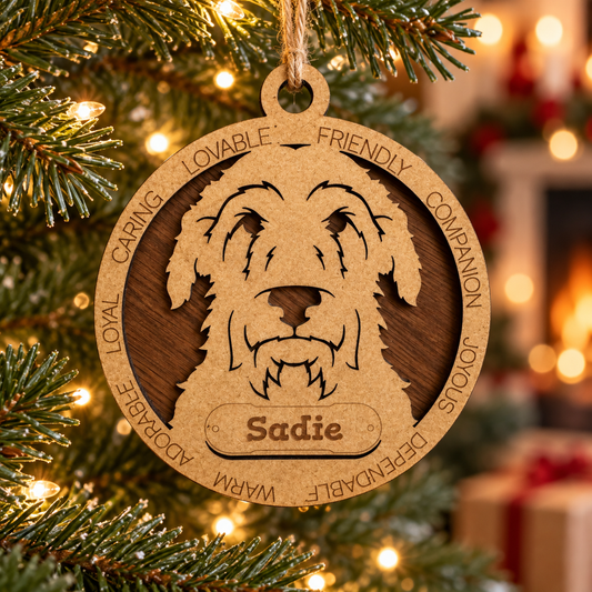 Scottish Deerhound 2-Layer Laser Cut Ornament