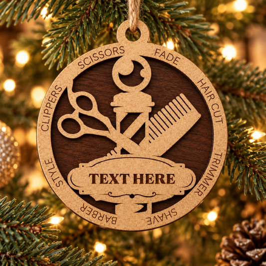Barber #1 2-Layer Laser Cut Ornament
