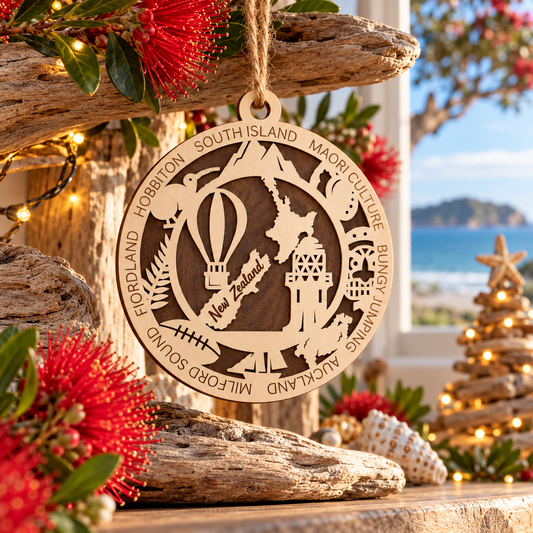 New Zealand 2-Layer Laser Cut Ornament