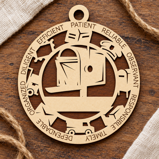 Postal Worker #1 2-Layer Laser Cut Ornament
