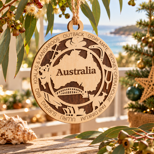 Australia 2-Layer Laser Cut Ornament