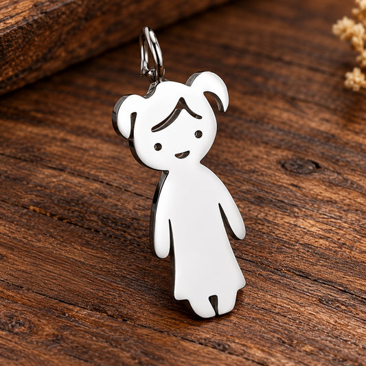 Silver Custom Engraved Little Girl Pendant