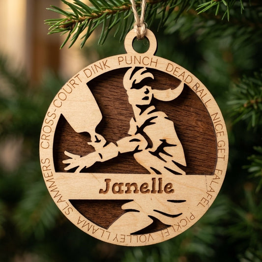 Pickleball Laser Engraved Ornaments
