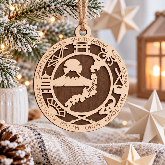 Japan 2-Layer Laser Cut Ornament