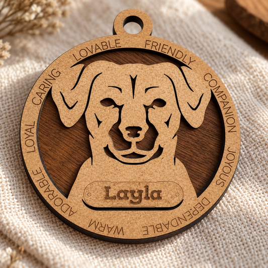 Potcake Dog 2-Layer Laser Cut Ornament
