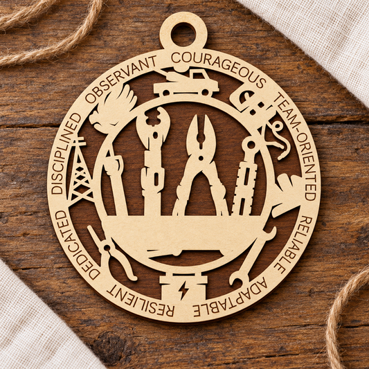 Lineman #1 2-Layer Laser Cut Ornament