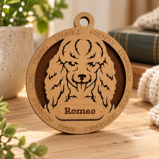 Poodle 2-Layer Laser Cut Ornament