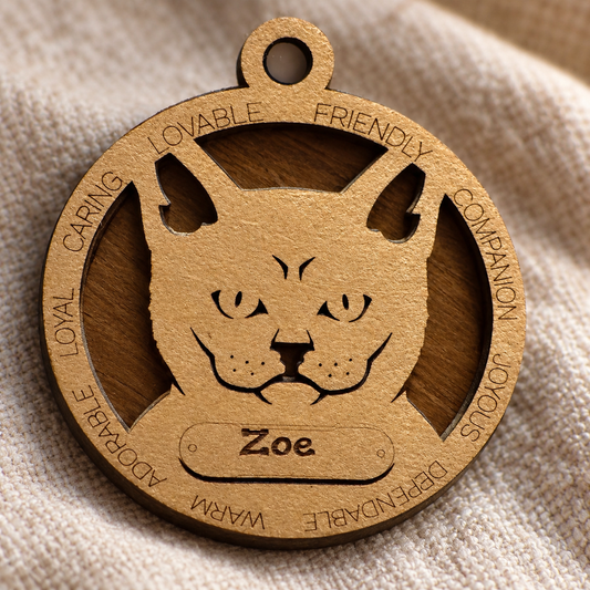 British Shorthair Cat 2-Layer Laser Cut Ornament