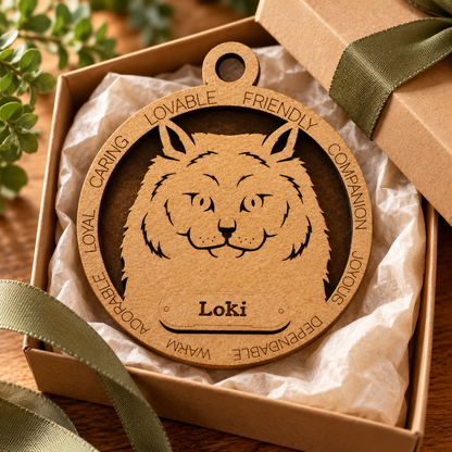 Siberian Cat 2-Layer Laser Cut Ornament