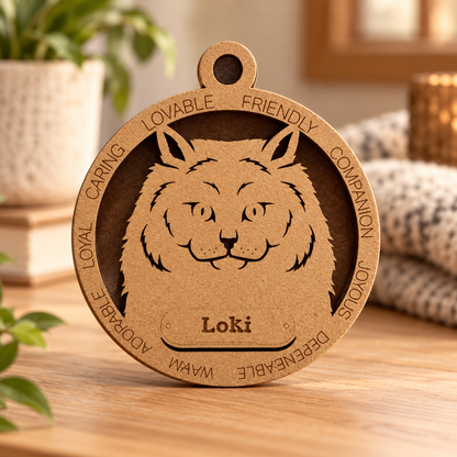Siberian Cat 2-Layer Laser Cut Ornament